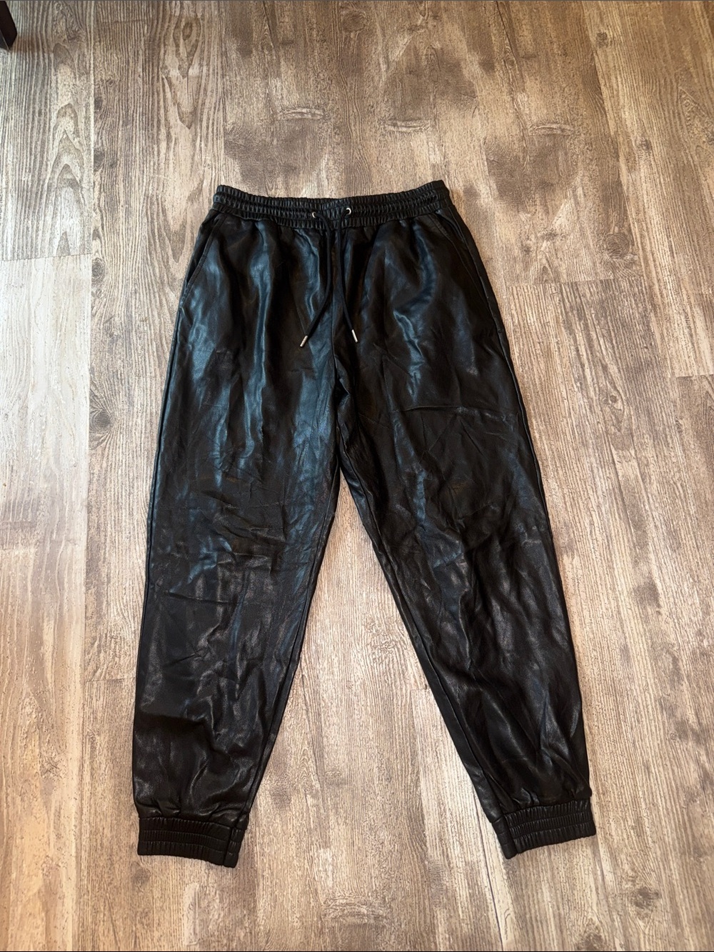 bagatelle Black Faux Leather Jogger Pants